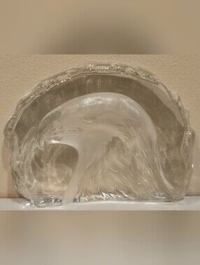 Nybro Swedish Crystal Eagle Head With Original Box